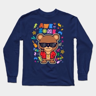 Fun cool bear kid cartoon Long Sleeve T-Shirt